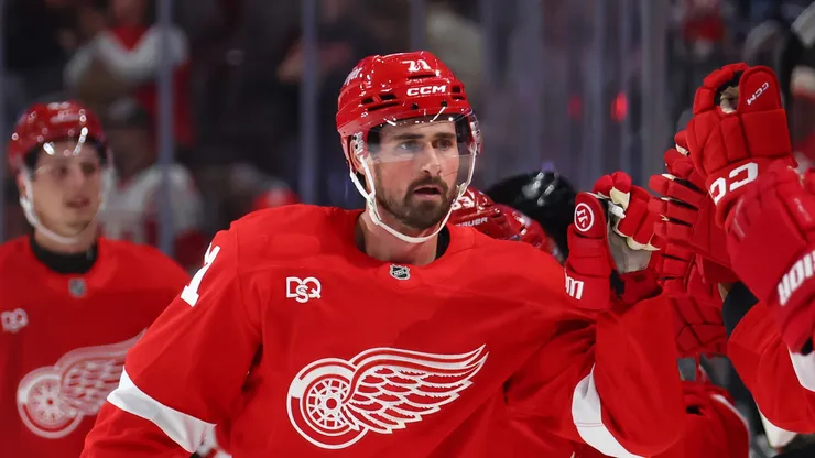 Dylan Larkin at Little Caesars Arena in first game after trade request.
