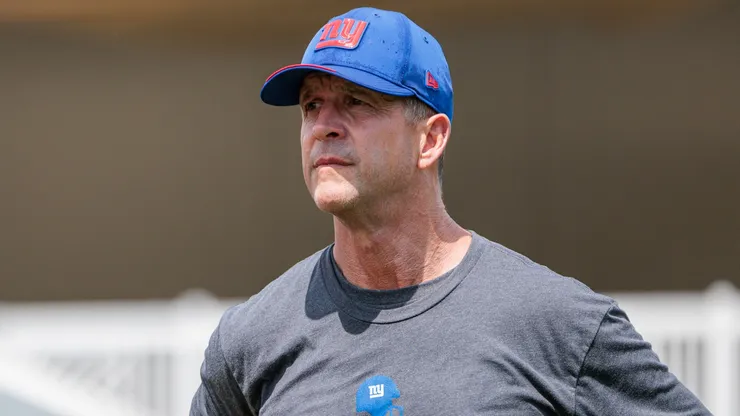 Head coach John Harbaugh of the New York Giants