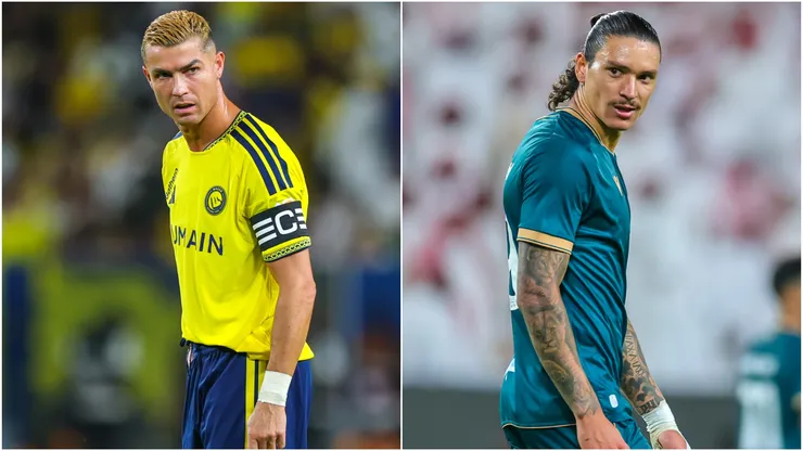 Cristiano Ronaldo of Al Nassr and Darwin Nunez of Al Diraiyah