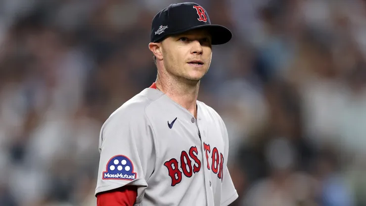 Sonny Gray #54 of the Boston Red Sox exits the game.