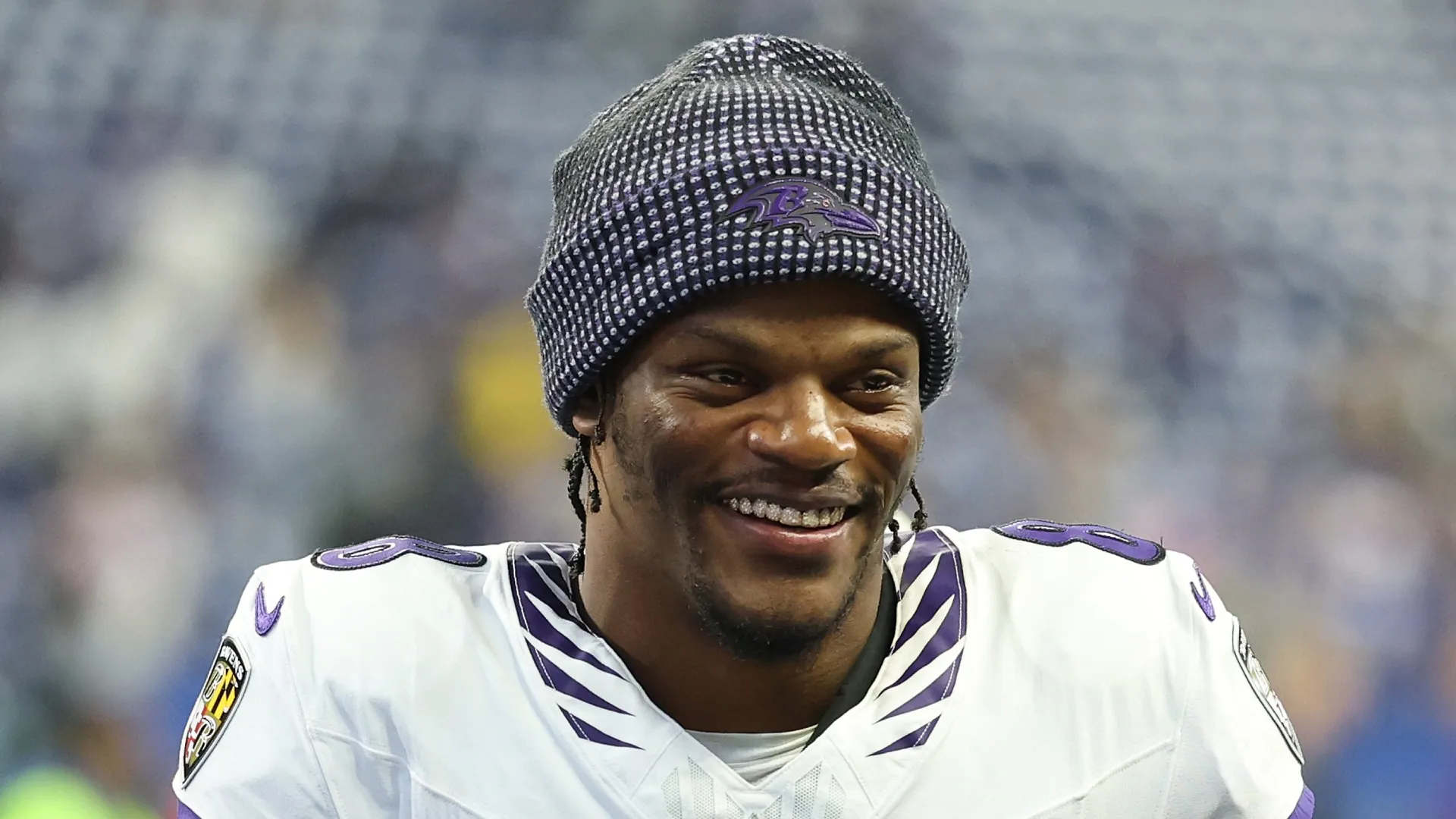 Lamar Jackson #8 of the Baltimore Ravens