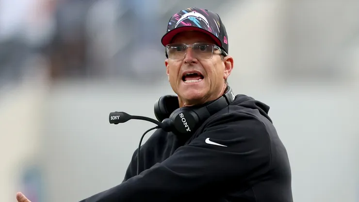 Head coach Jim Harbaugh of the Los Angeles Chargers
