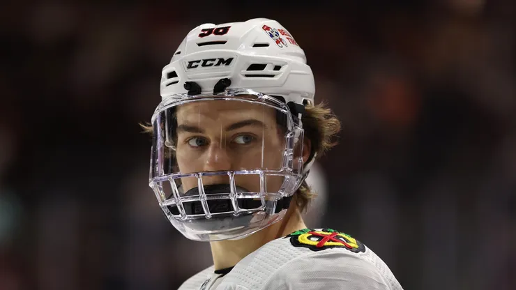 Connor Bedard #98 of the Chicago Blackhawks.