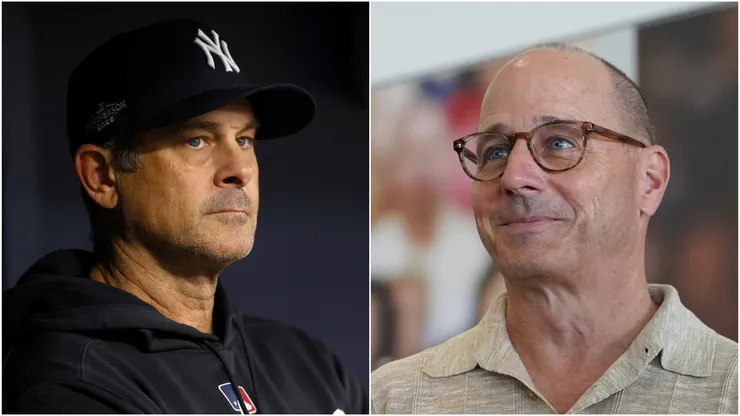 Aaron Boone and Brian Cashman of the New York Yankees.