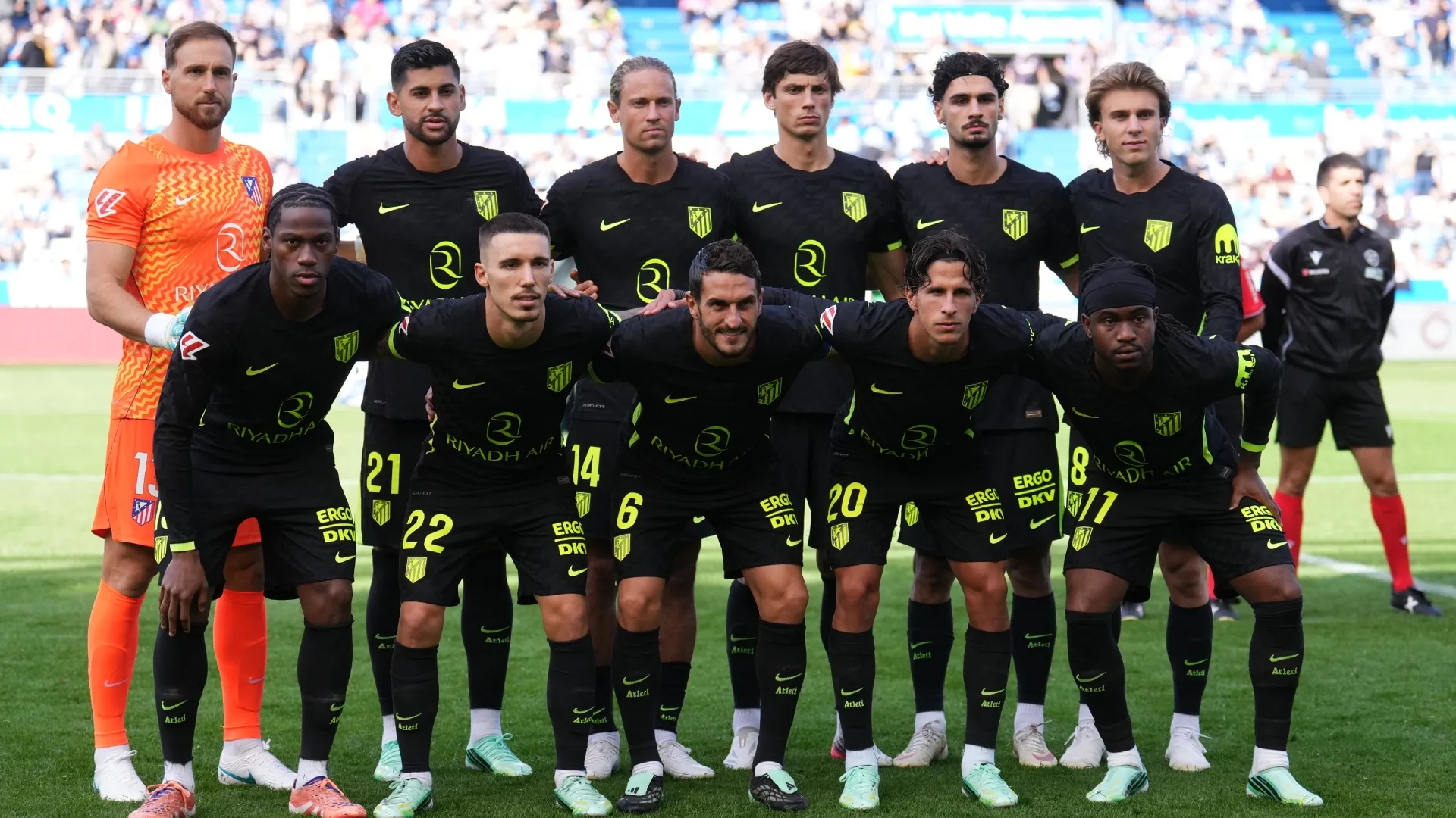 Players of Atletico Madrid before the LaLiga EA Sports 2026/27 match (Source: Juan Manuel Serrano Arce/Getty Images)