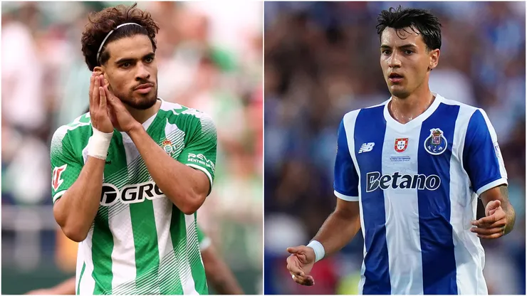 Abde Ezzalzouli of Real Betis and Jakub Kiwior of FC Porto