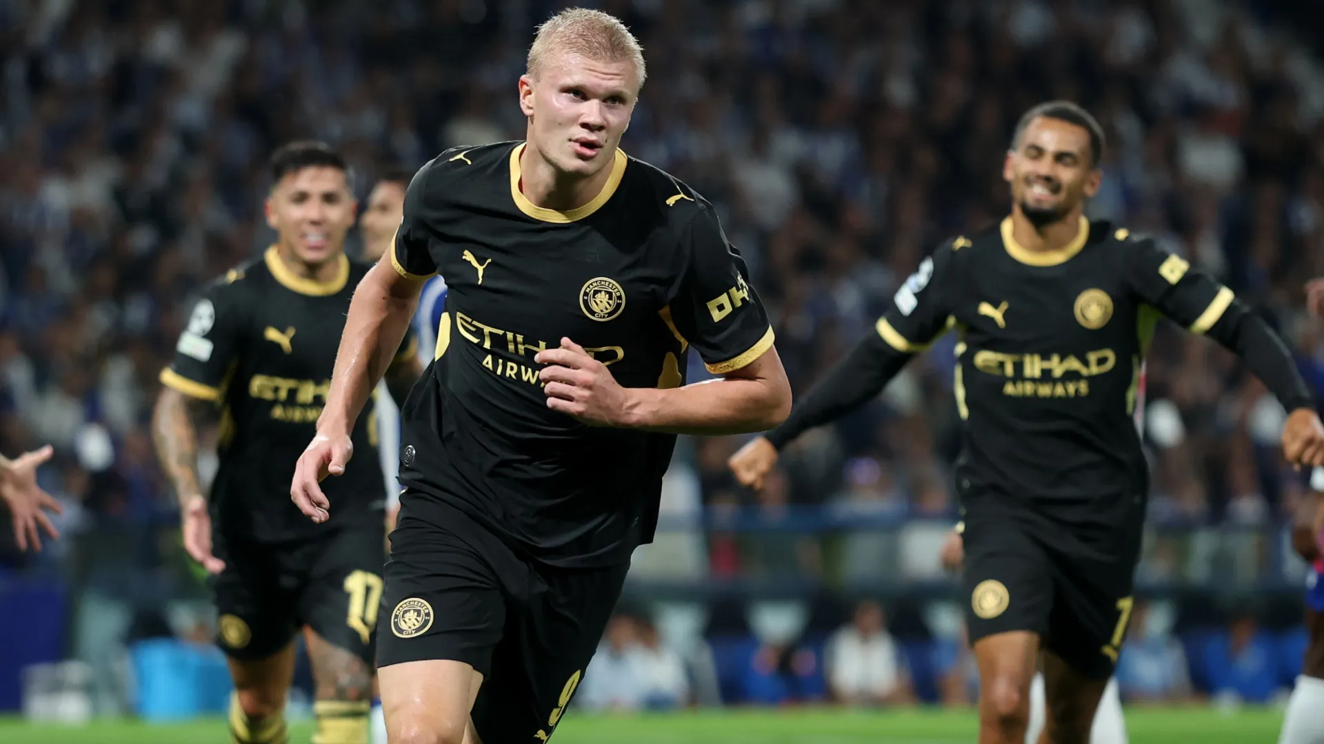 Erling Haaland during the UEFA Champions League 2026/27 League Phase MD1 match (Source: Clive Brunskill/Getty Images)