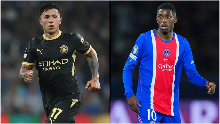 Ousmane Dembele of PSG and Enzo Fernandez of Manchester City