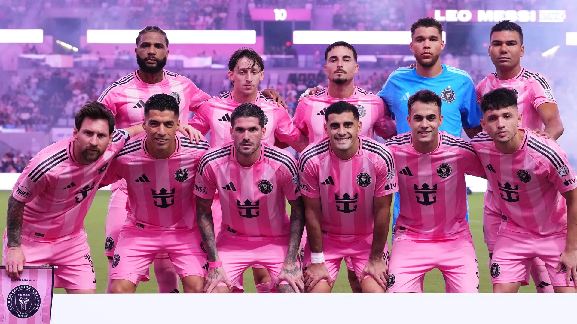 Players of Inter Miami pose for a team photograph prior to the MLS match (Source: Rich Storry/Getty Images)