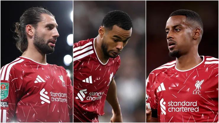 Dominik Szoboszlai, Cody Gakpo and Alexander Isak of Liverpool.
