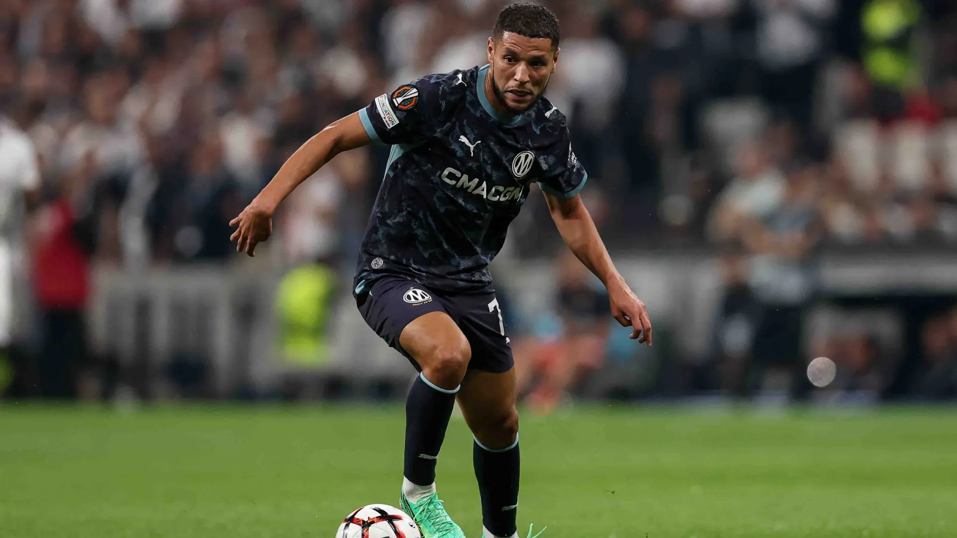 Amine Harit of Olympique de Marseille during the UEFA Europa League 2026/27 League Phase MD1 match (Source: Ahmad Mora/Getty Images)