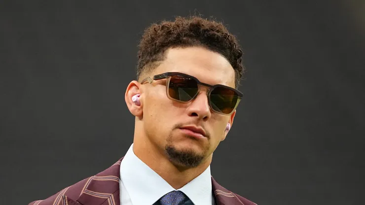 Patrick Mahomes #15 of the Kansas City Chiefs at Allegiant Stadium.