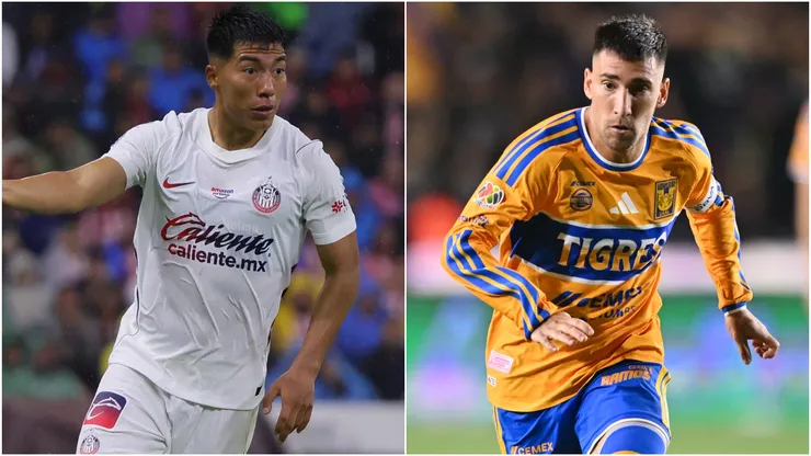 Daniel Aguirre of Chivas and Fernando Gorriaran of Tigres UANL