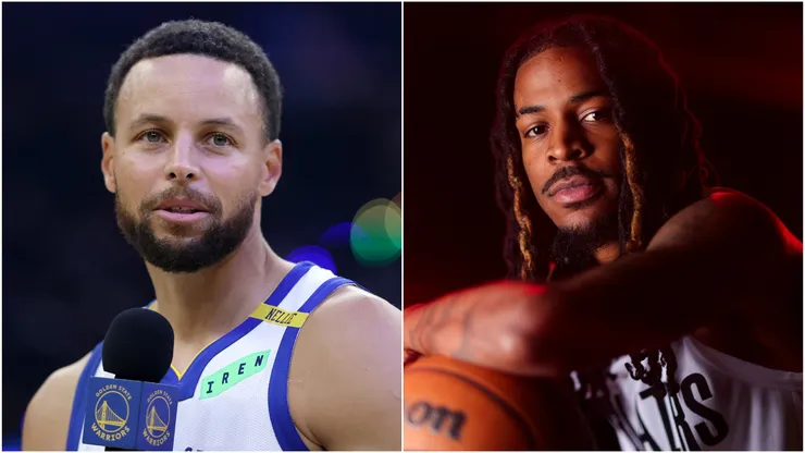 Stephen Curry of Golden State Warriors and Ja Morant of Portland Trail Blazers.