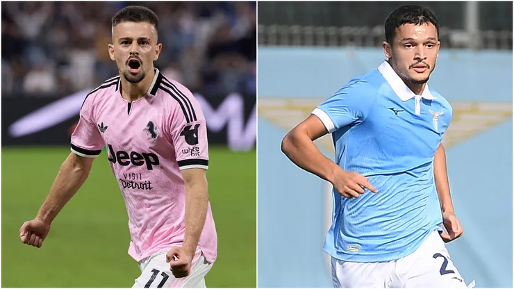 Edon Zhegrova of Juventus and Reda Belahjane of SS Lazio