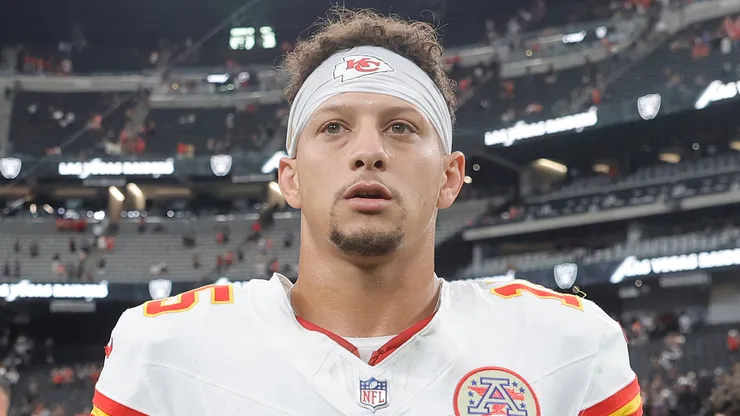 Patrick Mahomes #15 of the Kansas City Chiefs reacts.