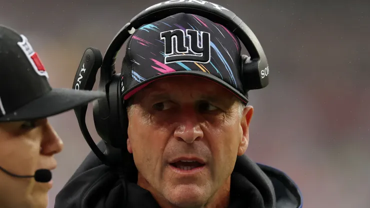 John Harbaugh of the New York Giants at Northwest Stadium.