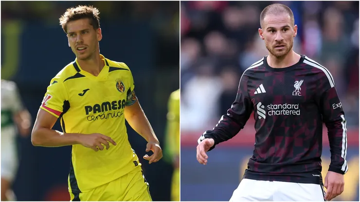 Juan Foyth of Villarreal and Alexis Mac Allister of Liverpool