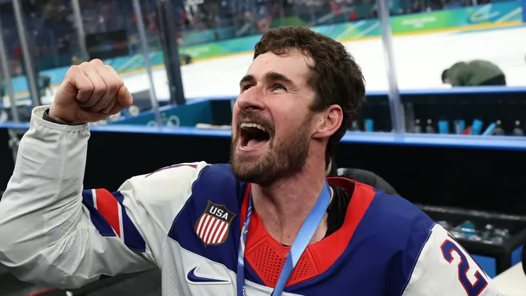 Dylan Larkin at the Milano Cortina 2026 Winter Olympic games.