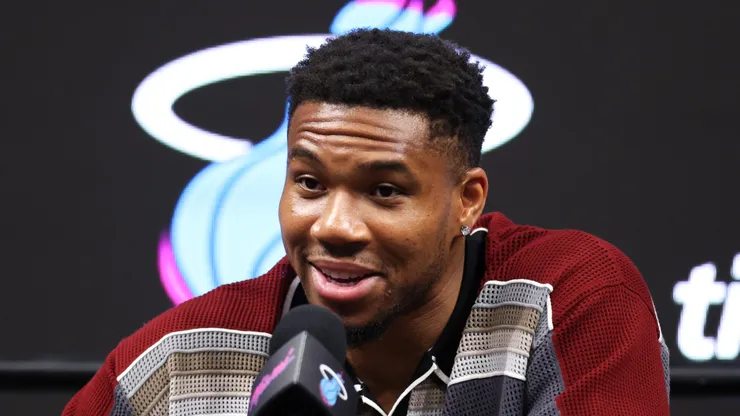 Giannis Antetokounmpo of the Miami Heat at Kaseya Center in Miami, Florida.