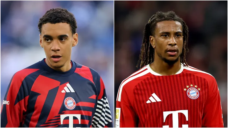Jamal Musiala (left) and Michael Olise (right) of Bayern Munich.
