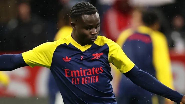 Bukayo Saka of Arsenal warms up before the UEFA Champions League 2026/27 League Phase MD3.