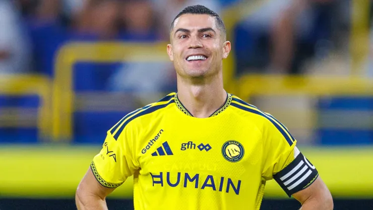 Cristiano Ronaldo of team Al Nassr reacts.