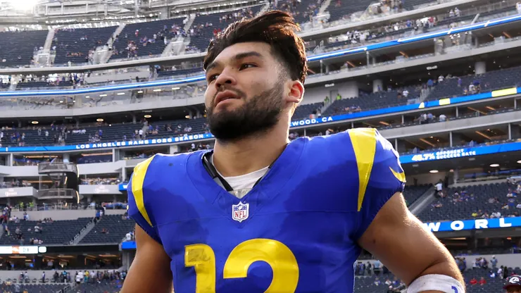 Puka Nacua #12 of the Los Angeles Rams