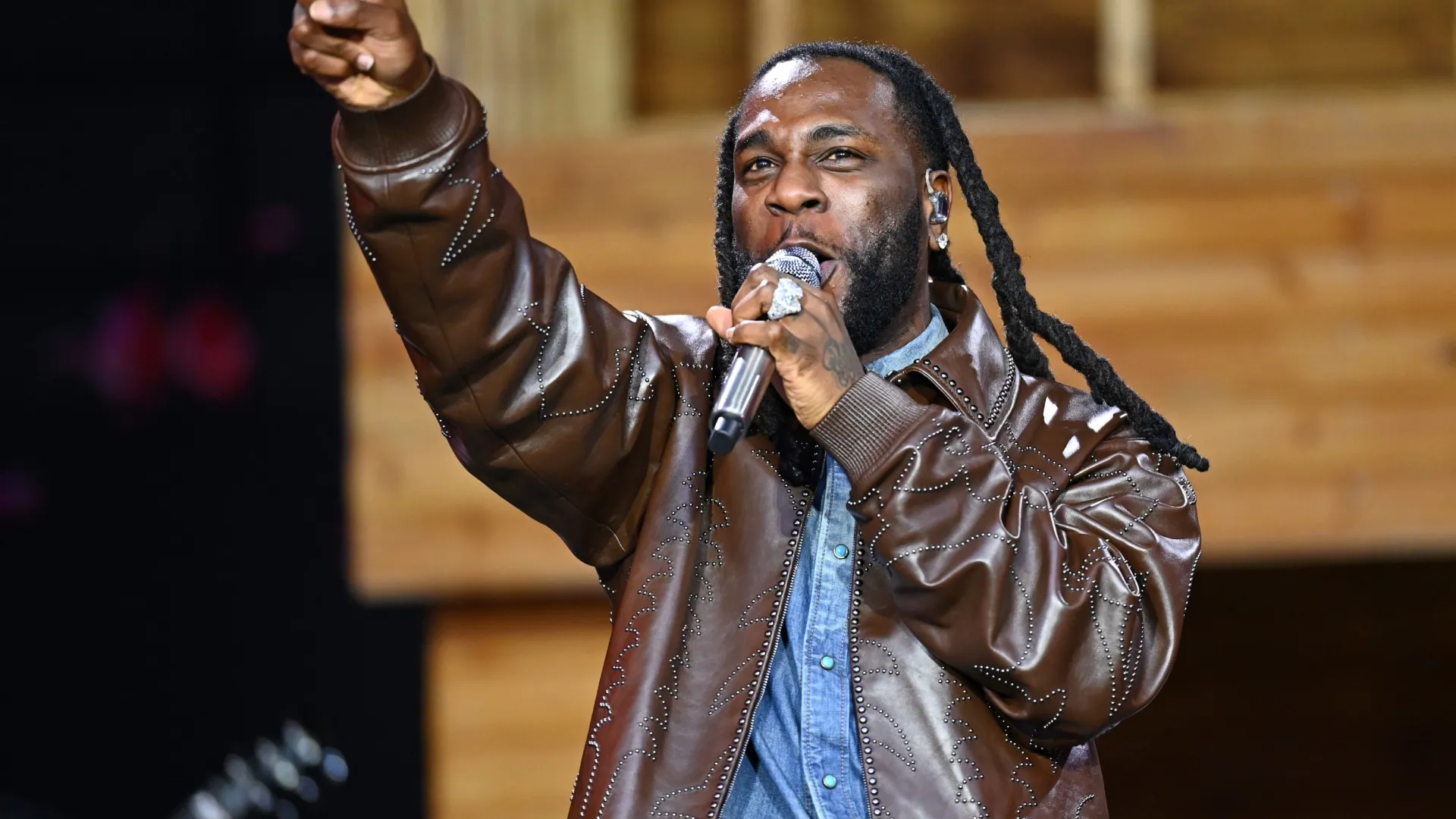 Burna Boy during day five of Glastonbury Festival 2024 (Source: Joe Maher/Getty Images)