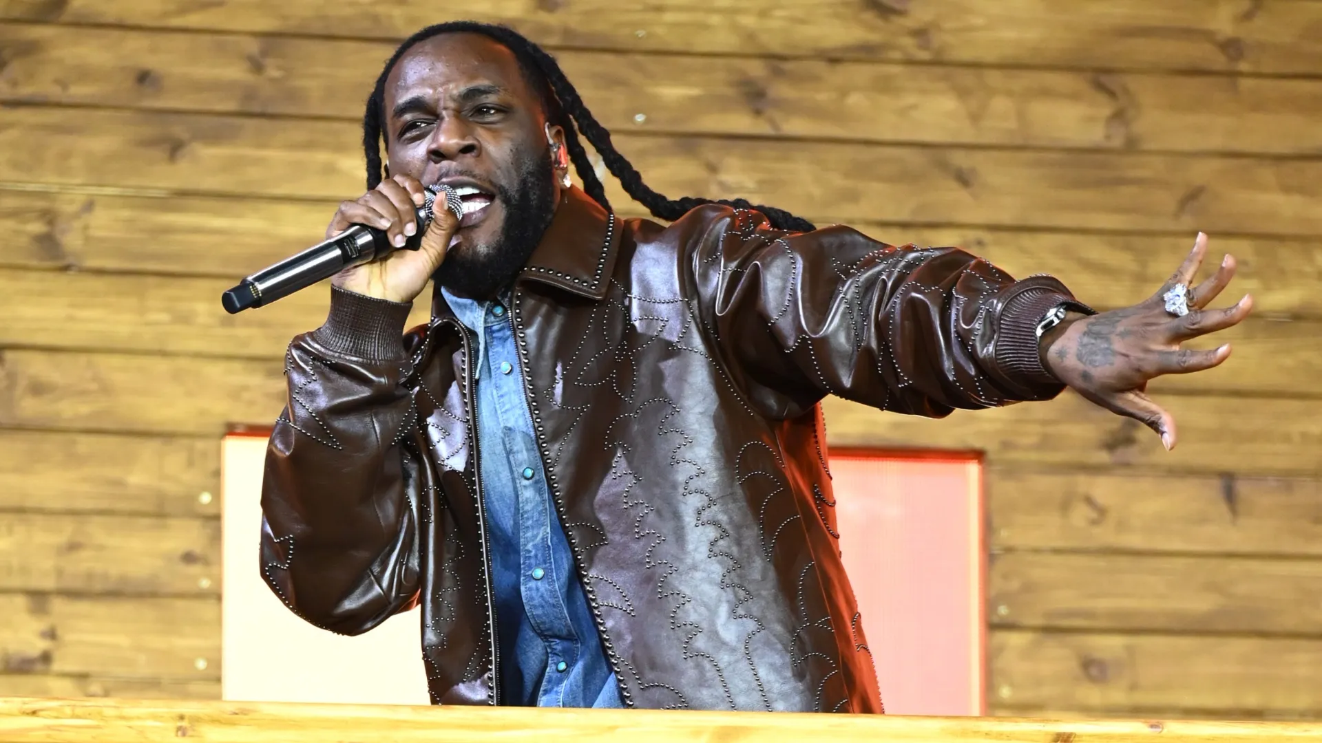 Burna Boy during day five of Glastonbury Festival 2024 (Source: Joe Maher/Getty Images)