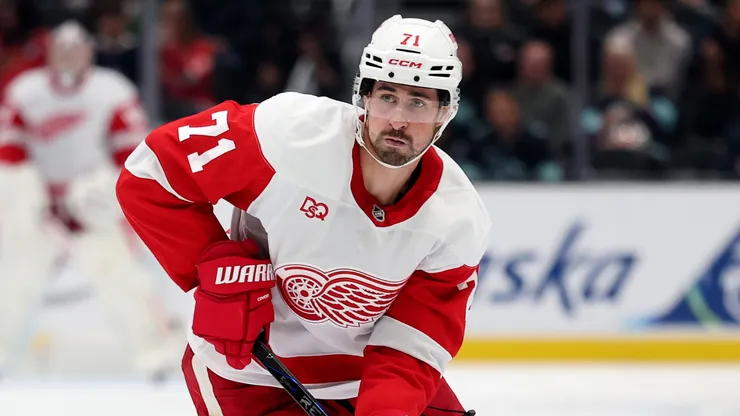 Dylan Larkin #71 of the Detroit Red Wings skates during the third period.