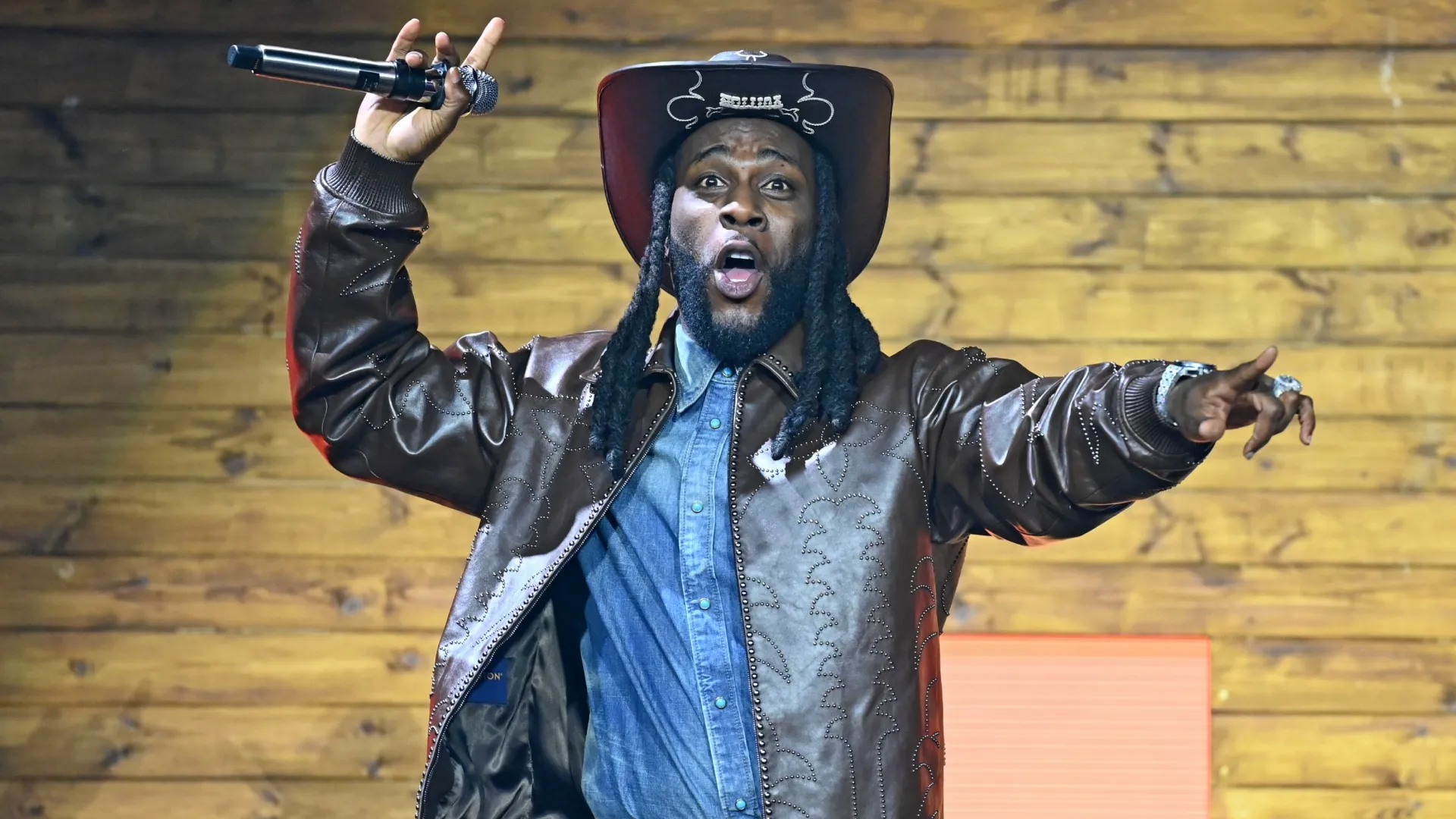 Burna Boy performs during day five of Glastonbury Festival 2024 (Source: Joe Maher/Getty Images)
