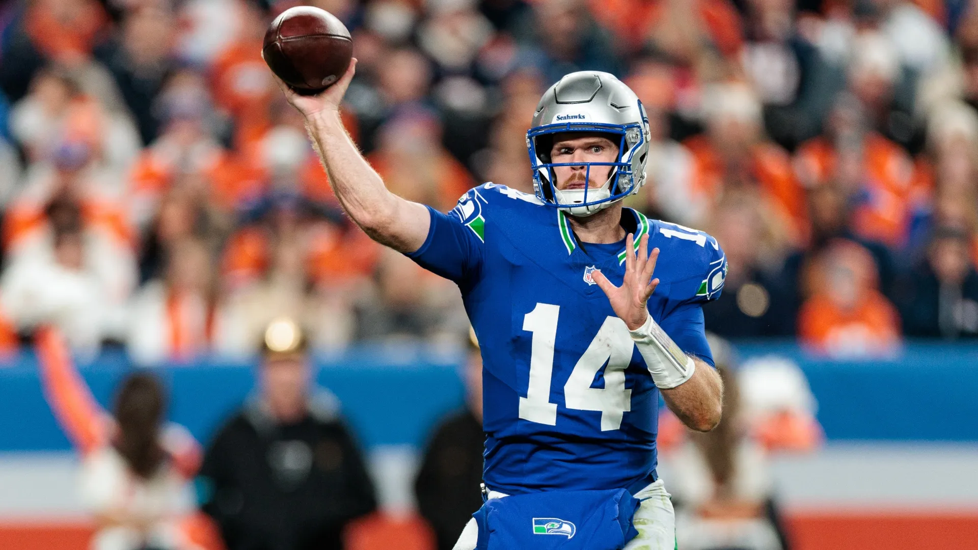 Sam Darnold #14 of the Seattle Seahawks (Source: Andrew Wevers/Getty Images)