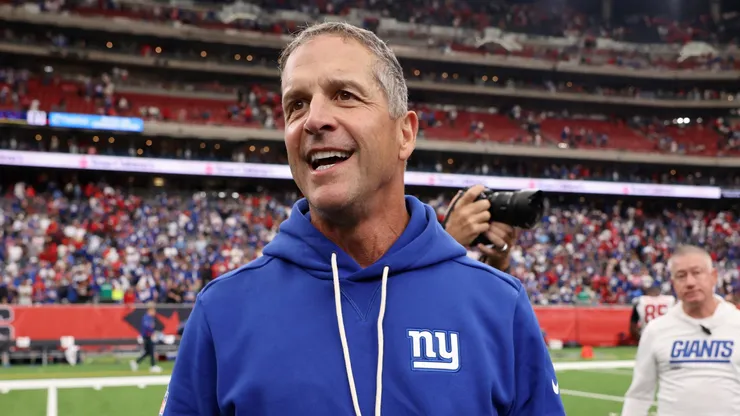 Head coach John Harbaugh of the New York Giants