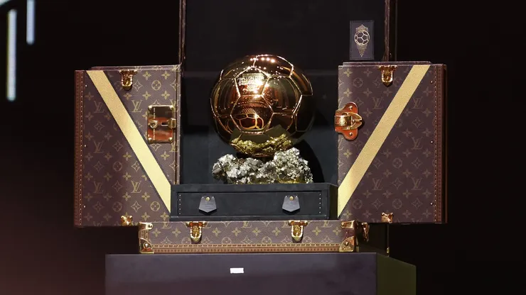 A general view of the Ballon D'Or trophy at the 67th Ballon D'Or Ceremony