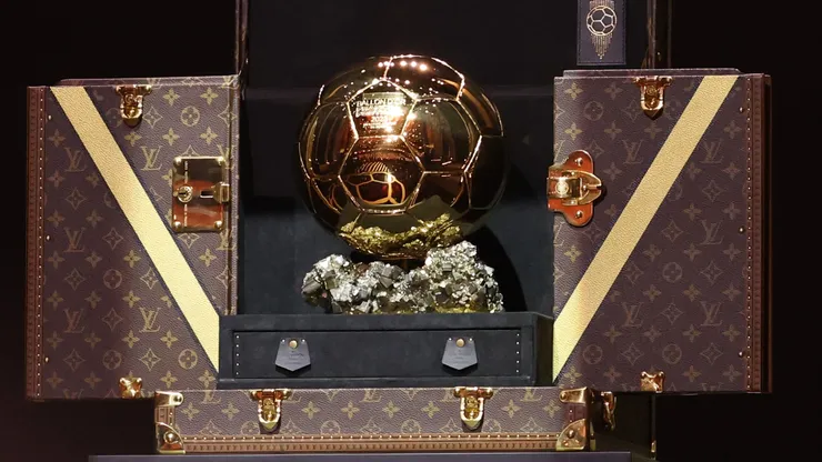 general view of the Ballon D'Or trophy.