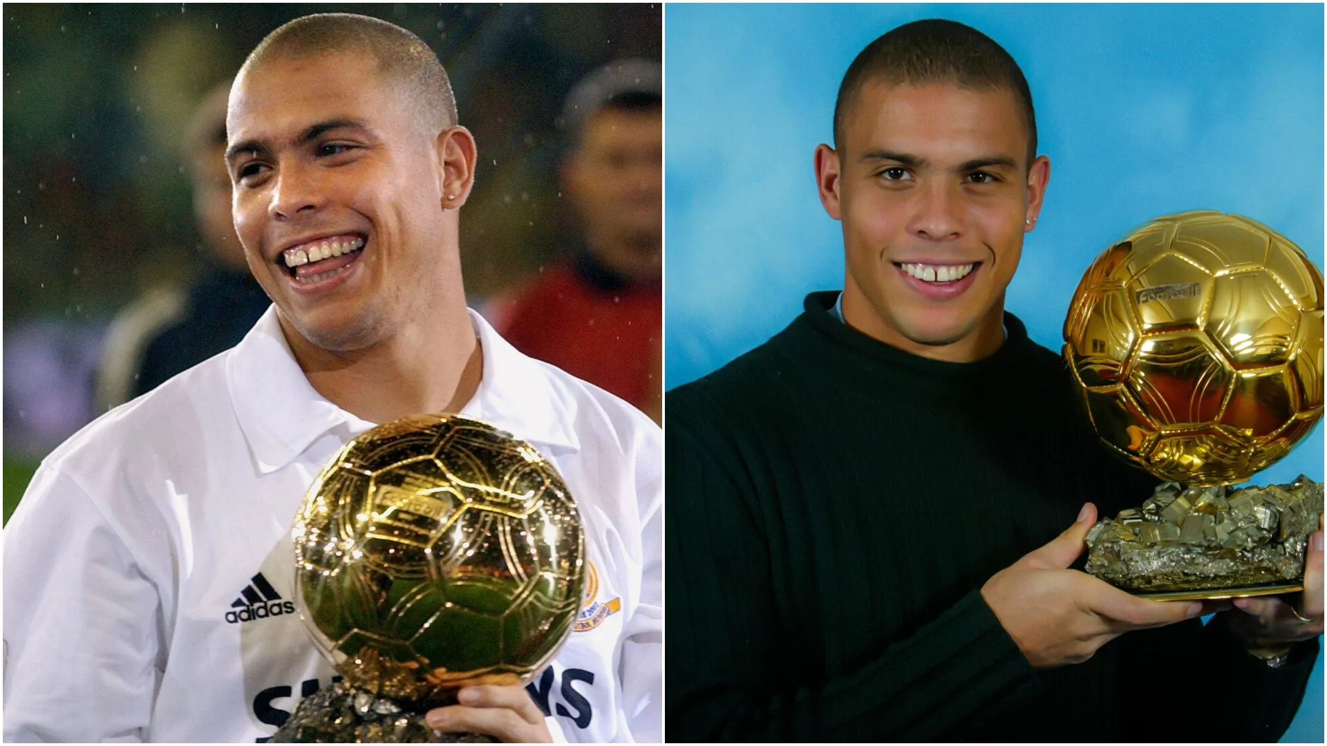 Ronaldo Nazario with his Ballon d’Or award (Source: @ChampionsLeague and @ballondor)