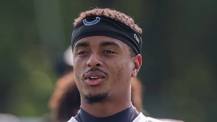 Josh Downs #2 of the Indianapolis Colts in training camp.