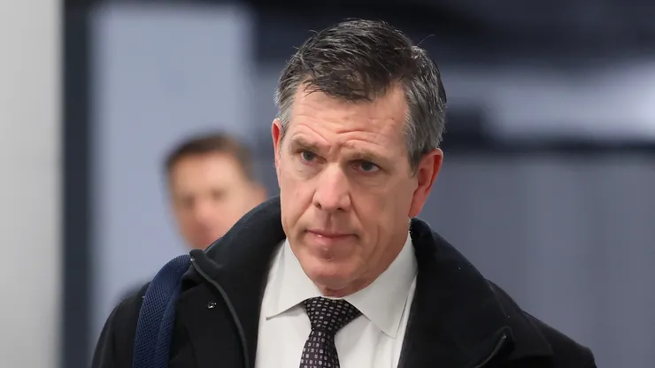 Mike Sullivan of the New York Rangers at UBS Arena in Elmont, New York.