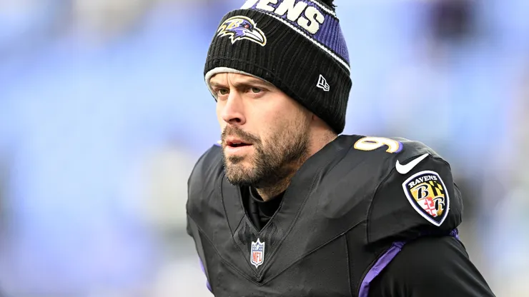 Justin Tucker #9 while playing for the Baltimore Ravens.