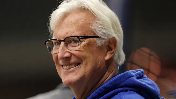 Los Angeles Dodgers Owner & Chairman Mark Walter looks on.