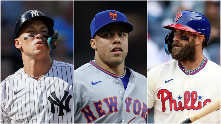 Aaron Judge of Yankees, Juan Soto of Mets and Bryce Harper of Phillies.