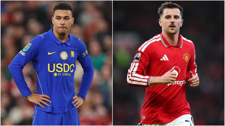Morgan Rogers of Chelsea and Mason Mount of Manchester United
