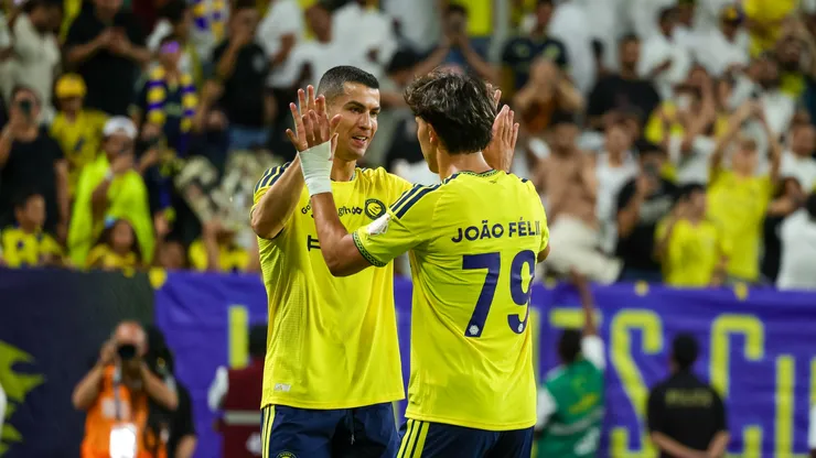 Cristiano Ronaldo of team Al Nassr celebrates.