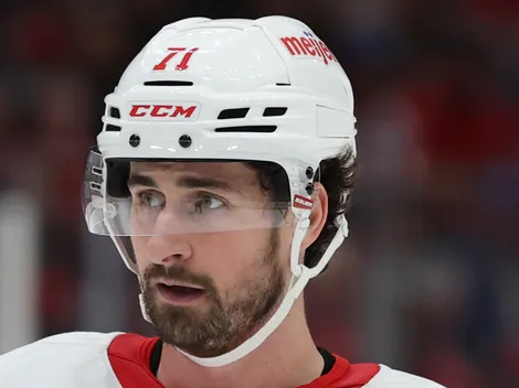 Why isn't Dylan Larkin playing today for Red Wings vs Blackhawks?