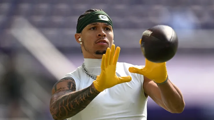 Christian Watson #9 of the Green Bay Packers