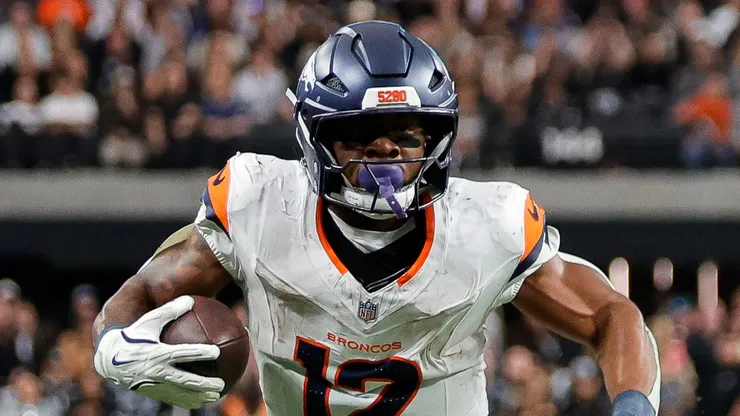 RJ Harvey #12 of the Denver Broncos