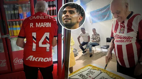 Ricardo Marín presumió a su abuelo como chivahermano a sus 88 años