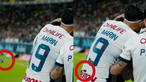 El momento en que la piedra golpea a Ricardo Marín.