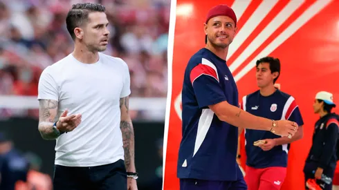 Fernando Gago no quedó conforme con el resultado y así reaccionó Chicharito a la victoria